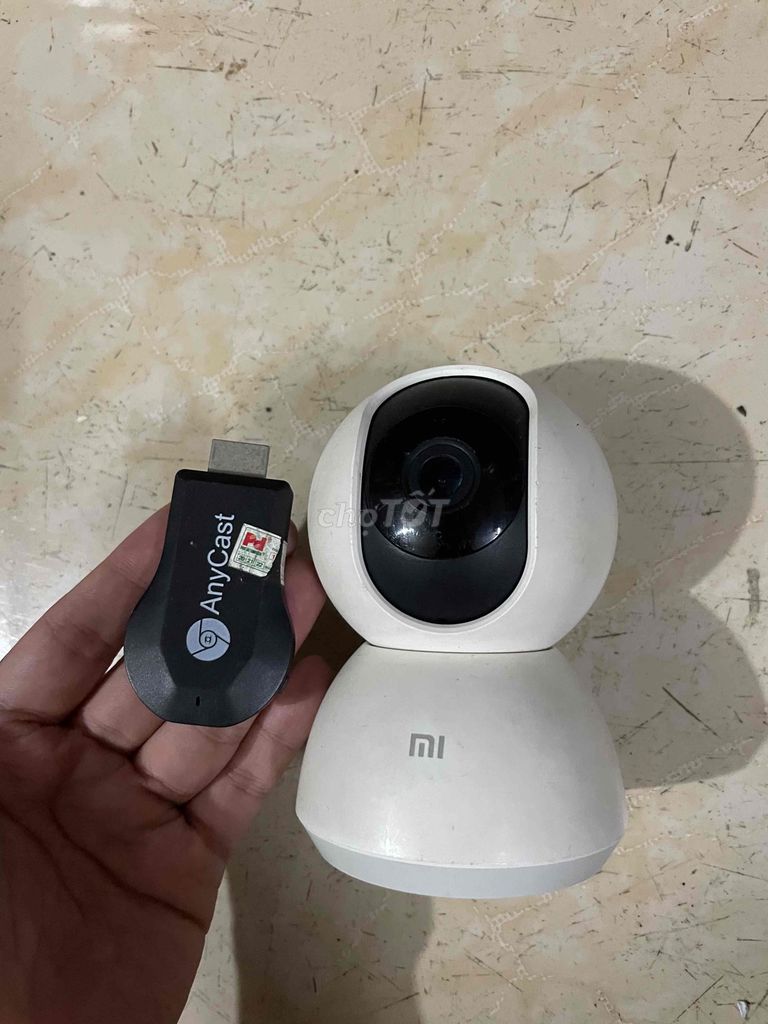 Camera xiaomi 360 độ sống kèm phát wifi anycast tv