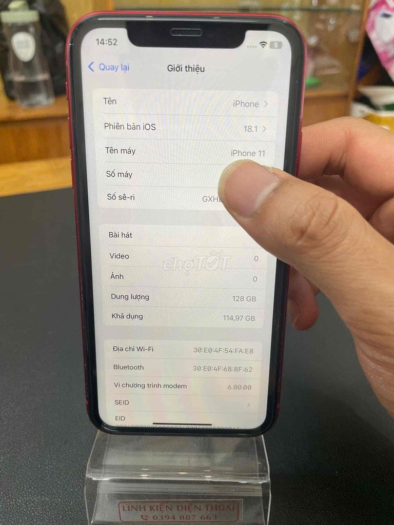 Apple iPhone 11 128GB Đỏ cũ. Mua bán Điện thoại tại Quận Đống Đa Hà Nội được đăng bởi Shop điện thoại cũ hình 1