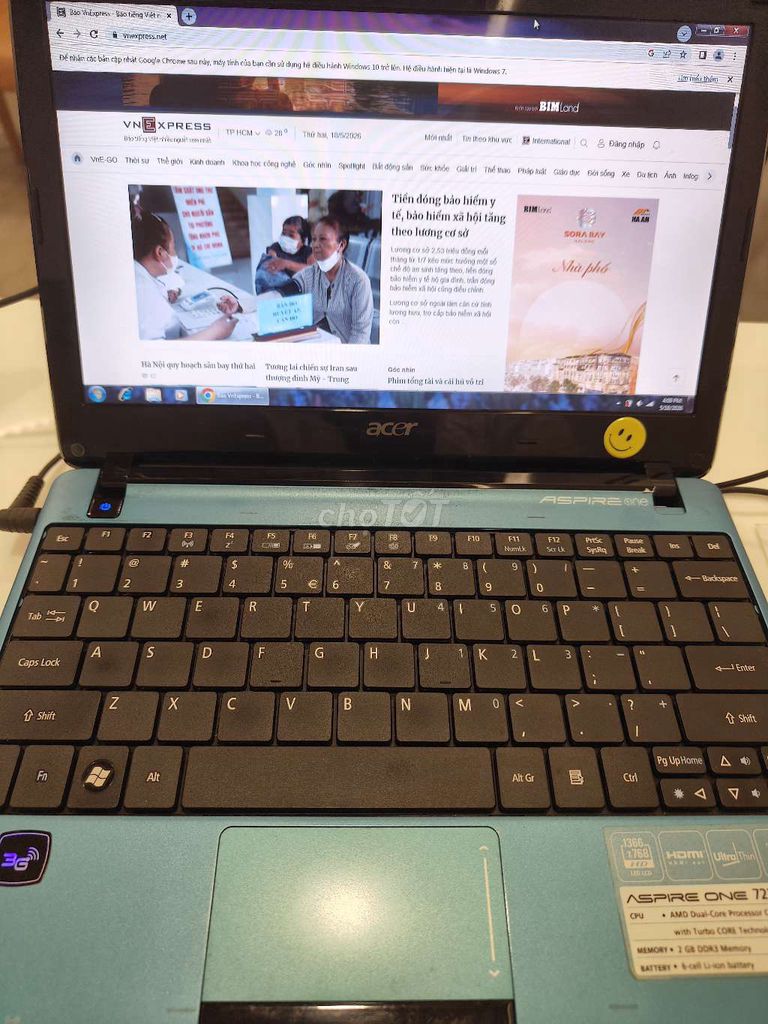 Acer Aspire One 722 AMD C-60 10 inch 4GB/32GB. Mua bán Laptop tại Quận 5 Tp Hồ Chí Minh được đăng bởi LKThien hình 1