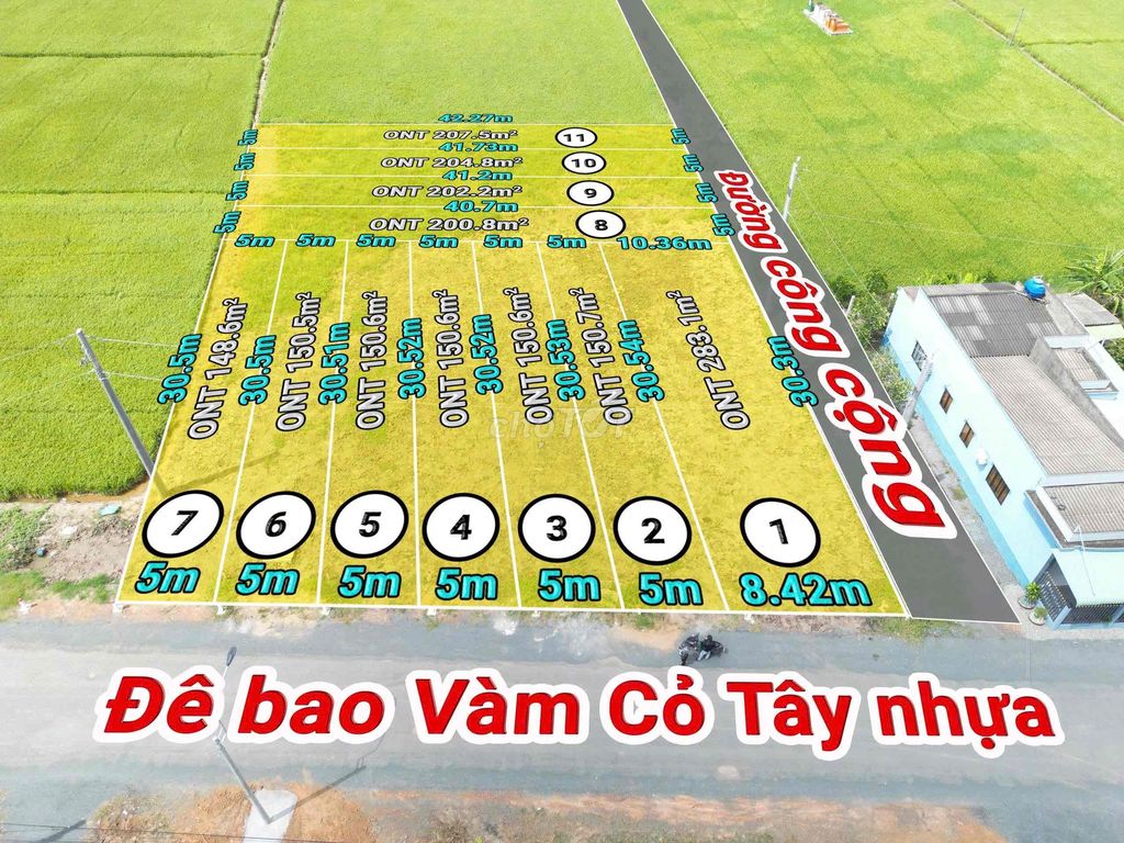 Thổ cư mặt tiền nhựa đê bao Vàm Cỏ, sát đường vành đai Tân An,m. Mua bán đất tại Huyện Tân Trụ Long An được đăng bởi Tuyến Lê hình 2