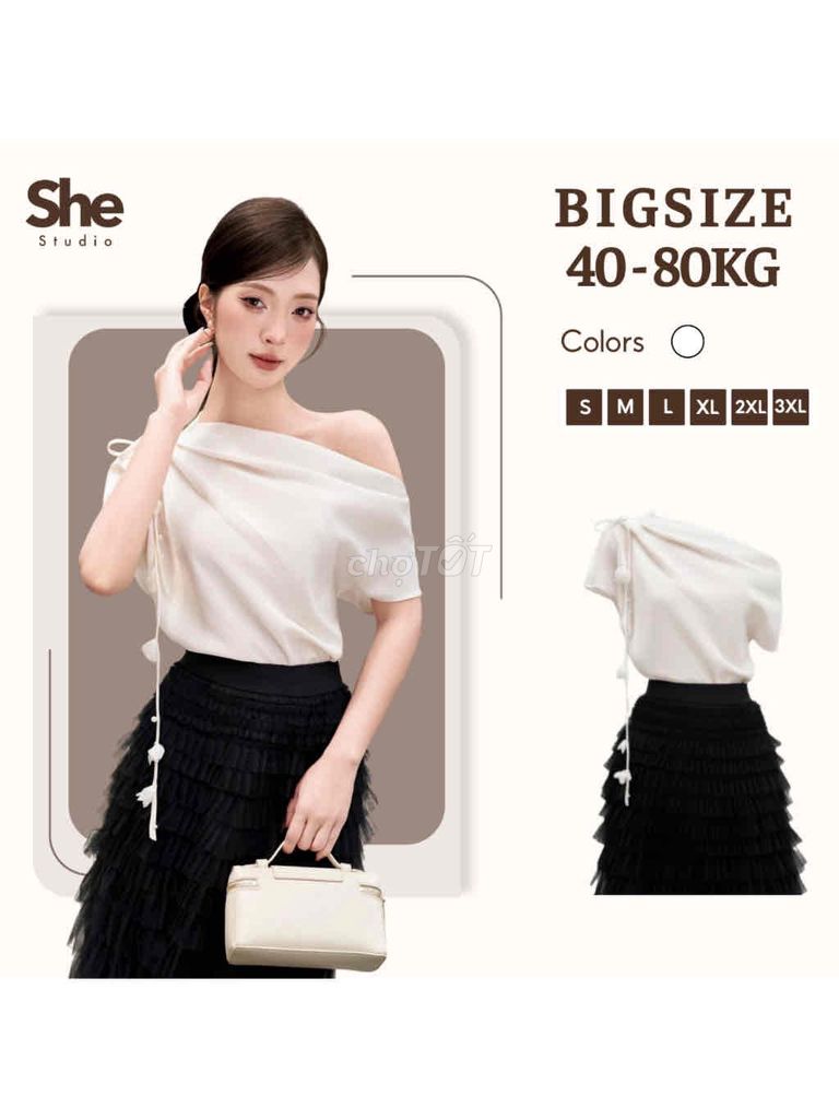 Pass Áo lệch vai nữ lụa size S trắng kem. Mua bán Quần áo tại Huyện Nhà Bè Tp Hồ Chí Minh được đăng bởi Bao Tram hình 1