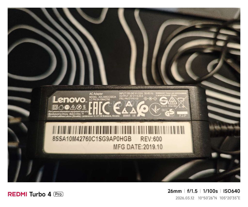 Sạc laptop Lenovo ADLX65CCGE2A. Mua bán Phụ kiện (Màn hình, Chuột...) tại Thành phố Hồng Ngự Đồng Tháp được đăng bởi Phan Chí Nghĩa hình 1