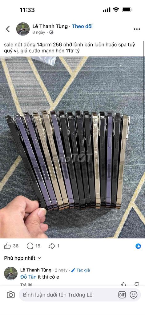 14 prm màn gx đẹp 120hz góp nợ xấu. Mua bán Điện thoại tại Quận Thanh Khê Đà Nẵng được đăng bởi BÔN APPLE 19 Bàu Hạc 3 hình 1