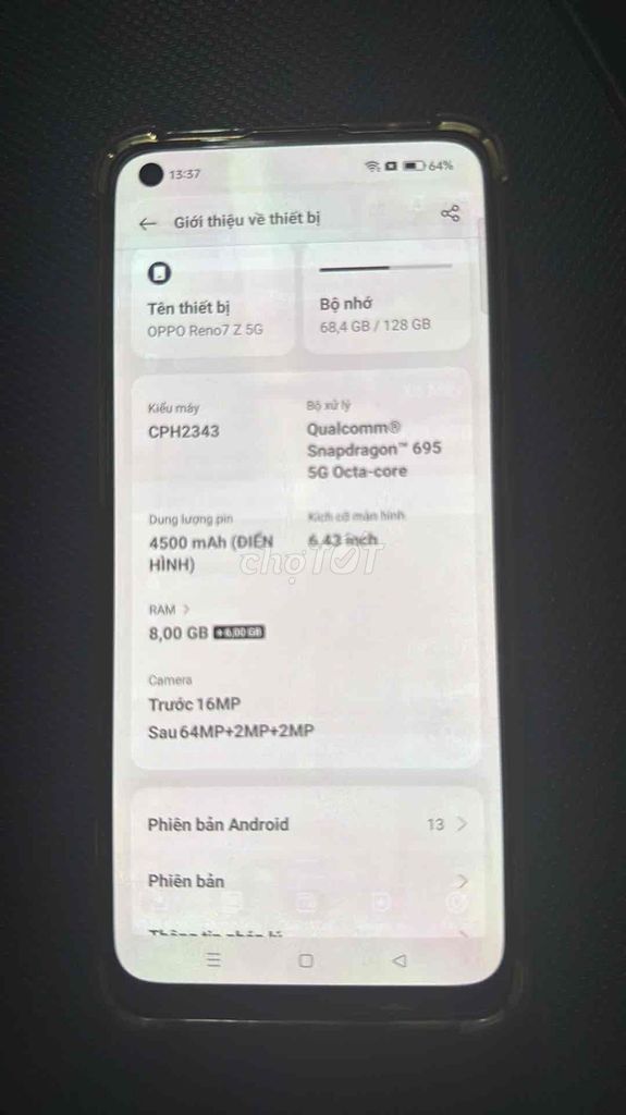 Oppo Reno 7Z 5G Đen. Mua bán Điện thoại tại Thành phố Thủ Đức Tp Hồ Chí Minh được đăng bởi thanh sơn hình 1