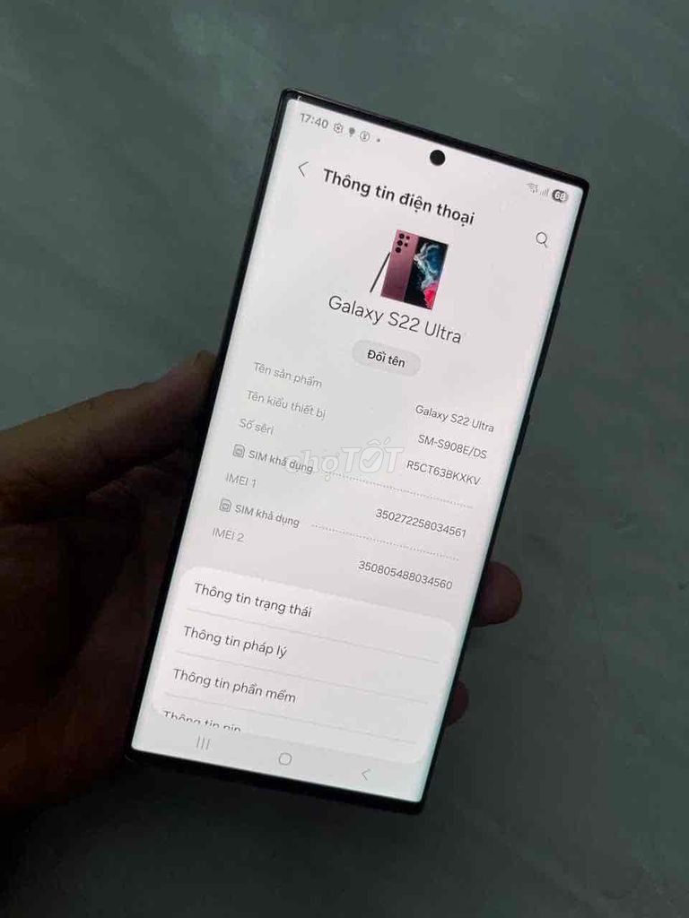 Samsung S22 Ultra 12/256GB Việt Nam 2sim Ko Bớt. Mua bán Điện thoại tại Quận 8 Tp Hồ Chí Minh được đăng bởi điện thoại giá rẻ  hình 1