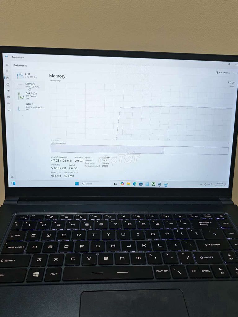 MSI i5 Gen 11 8GB/512GB SSD Đã dùng. Mua bán Laptop tại Thành phố Đà Lạt Lâm Đồng được đăng bởi Bảo hình 1