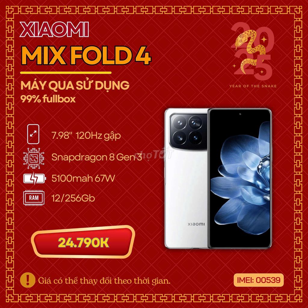 🏆XIAOMI MIX FOLD 4 FULLBOX 12/256