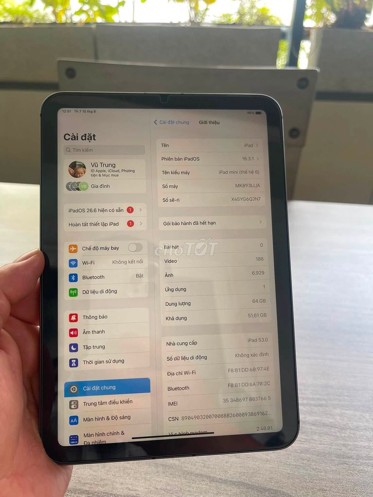 Apple iPad Mini 6 64GB Wifi/5G Đã qua sử dụng. Mua bán Máy tính bảng tại Quận Bình Tân Tp Hồ Chí Minh được đăng bởi Hội Đồ Điện Tử hình 1