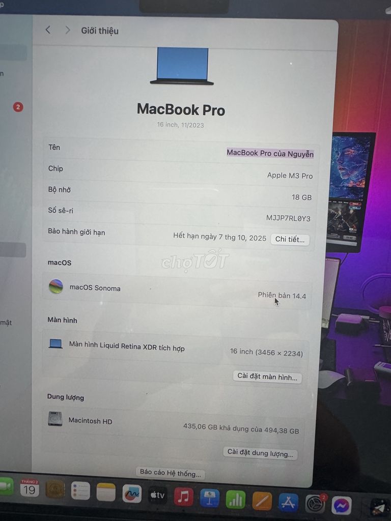 MacBook Pro M3 mua không sử dụng, máy như mới 100%