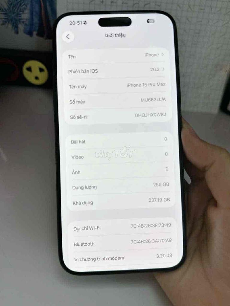 iPhone 15 Pro Max 256GB Đen Mỹ. Mua bán Điện thoại tại Huyện Yên Phong Bắc Ninh được đăng bởi Hm hình 1
