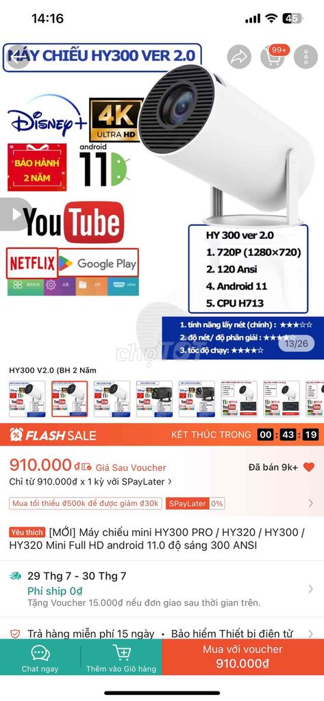 Máy chiếu HY200 ver2 Android 13 Trắng. Mua bán Đồ dùng văn phòng tại Quận Ô Môn Cần Thơ được đăng bởi Phát hình 1