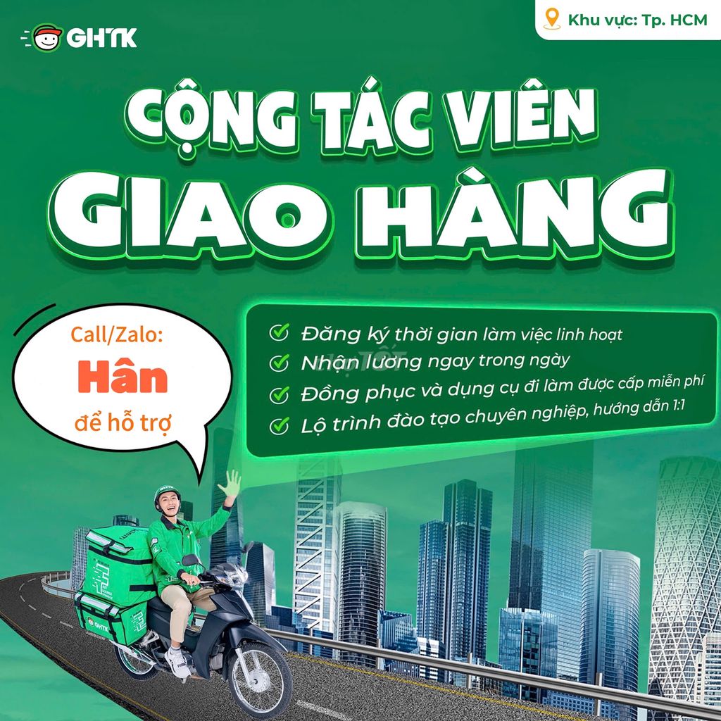 SHIPPER GIAO HÀNG XE MÁY - NHẬN LƯƠNG LIỀN TAY