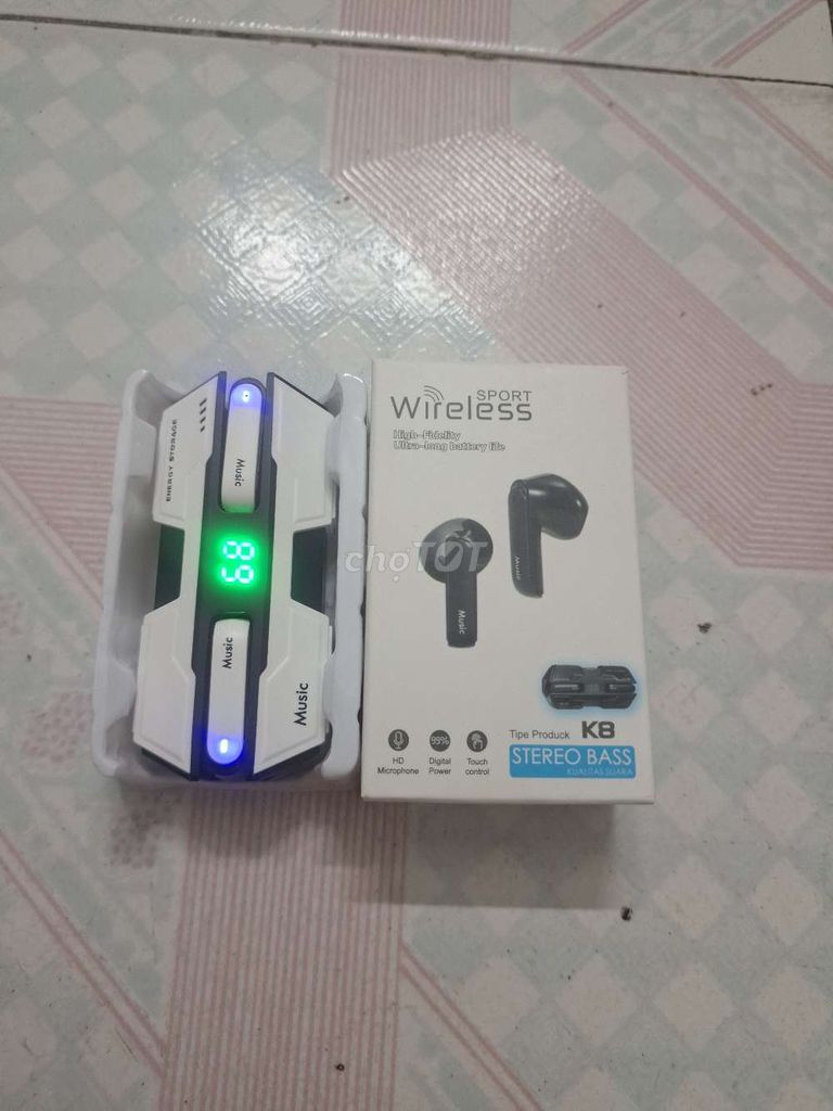 Tai nghe không dây K8 Đen Stereo Bass. Mua bán Thiết bị đeo thông minh tại Thành phố Thủ Đức Tp Hồ Chí Minh được đăng bởi Hiendonal hình 1