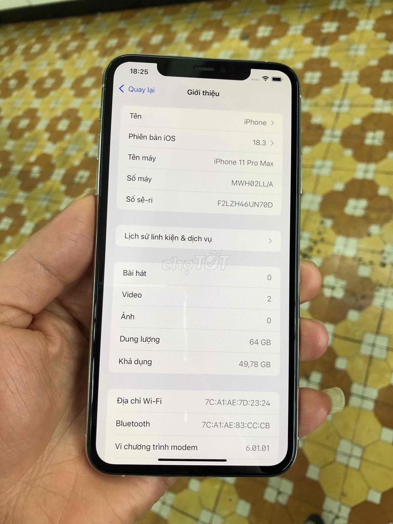 Iphone 11 prmax 64g quốc tế Mani Zin Full CN