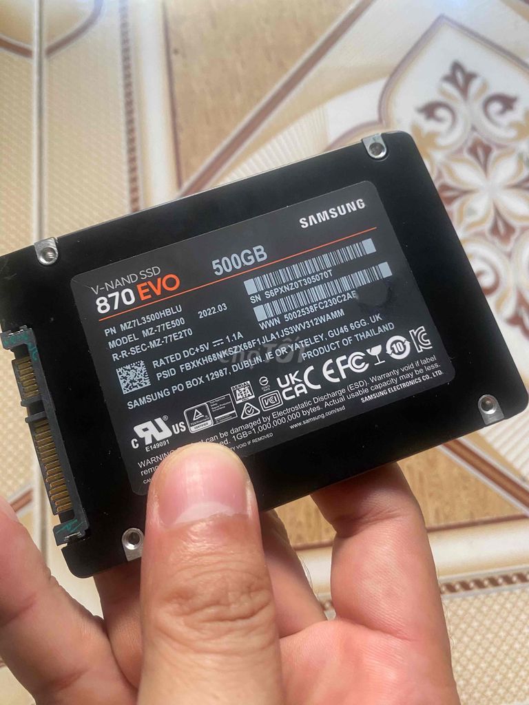 SSD Samsung 870 EVO 500GB 2.5 inch SATA 3 W10. Mua bán Linh kiện (RAM, Card...) tại Quận 1 Tp Hồ Chí Minh được đăng bởi Nguyễn hình 1