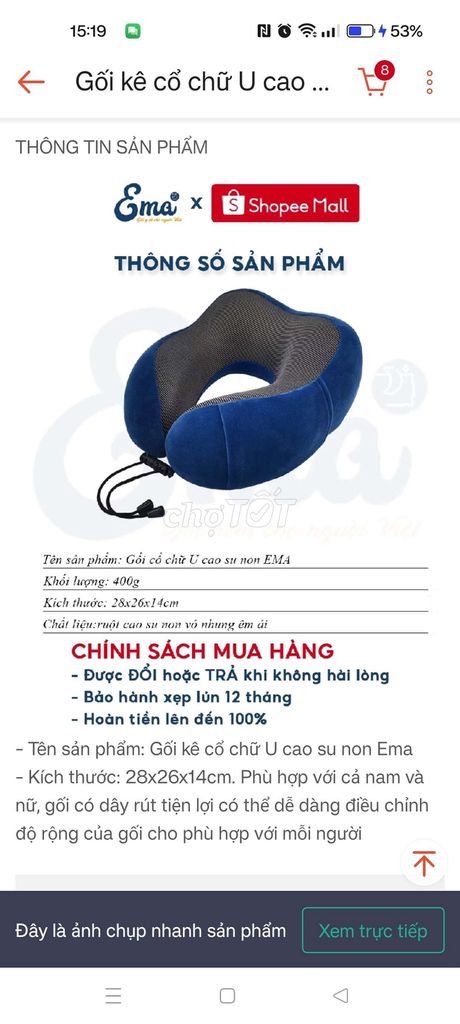 Gối cổ kèm hộp