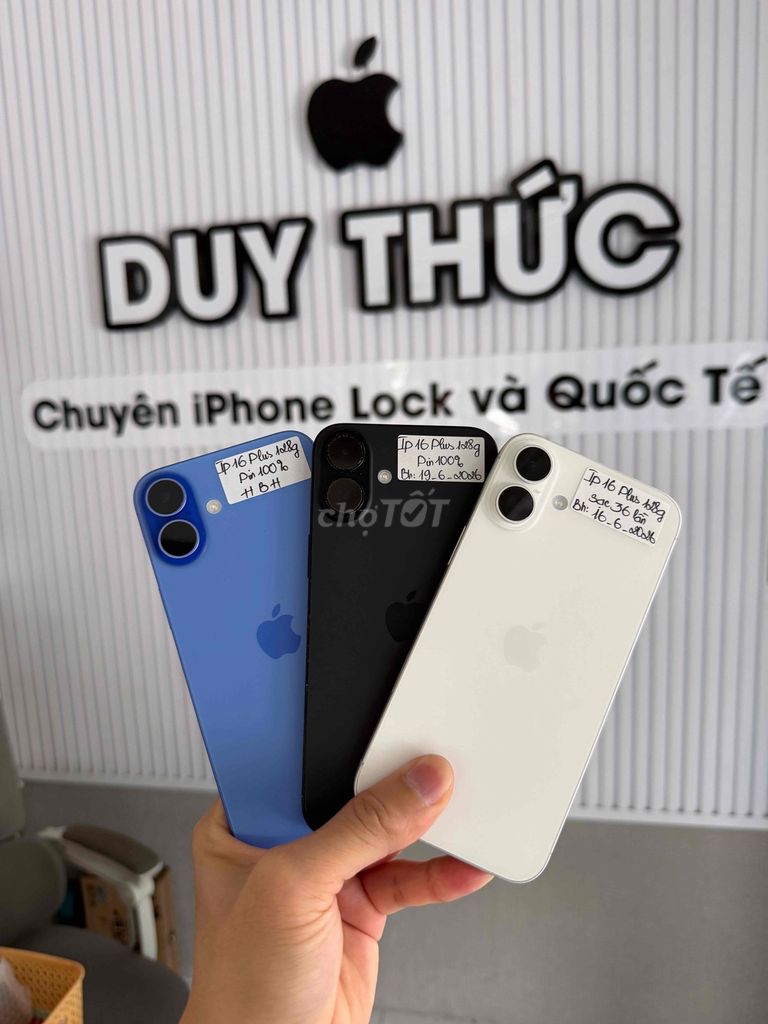 Apple iPhone 16 Plus 128GB Đen Trắng Xanh likenew. Mua bán Điện thoại tại Quận Ninh Kiều Cần Thơ được đăng bởi Duy Thức chuyên iphone Lock Cần Thơ hình 1