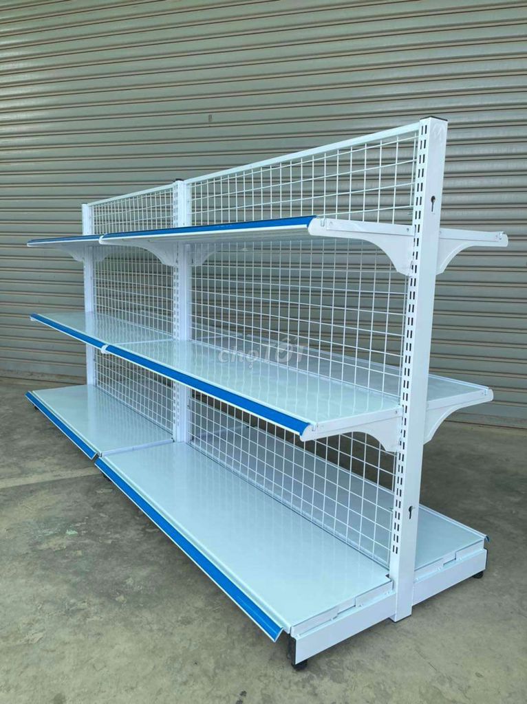 Kệ siêu thị kệ đôi kim loại 3 tầng trắng xanh. Mua bán Đồ dùng văn phòng tại Quận Hoàng Mai Hà Nội được đăng bởi Hoang Ha hình 1