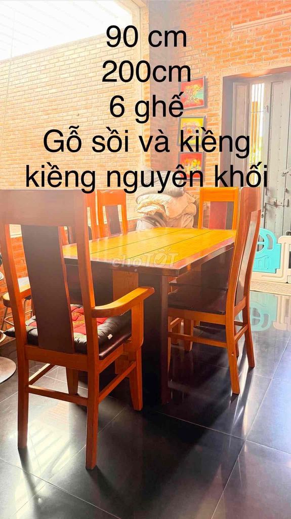 Bộ bàn ăn gỗ sồi 6 ghế 90x200cm. Mua bán Bàn ghế tại Quận Thanh Khê Đà Nẵng được đăng bởi Nguyen Nguyen Bao hình 1