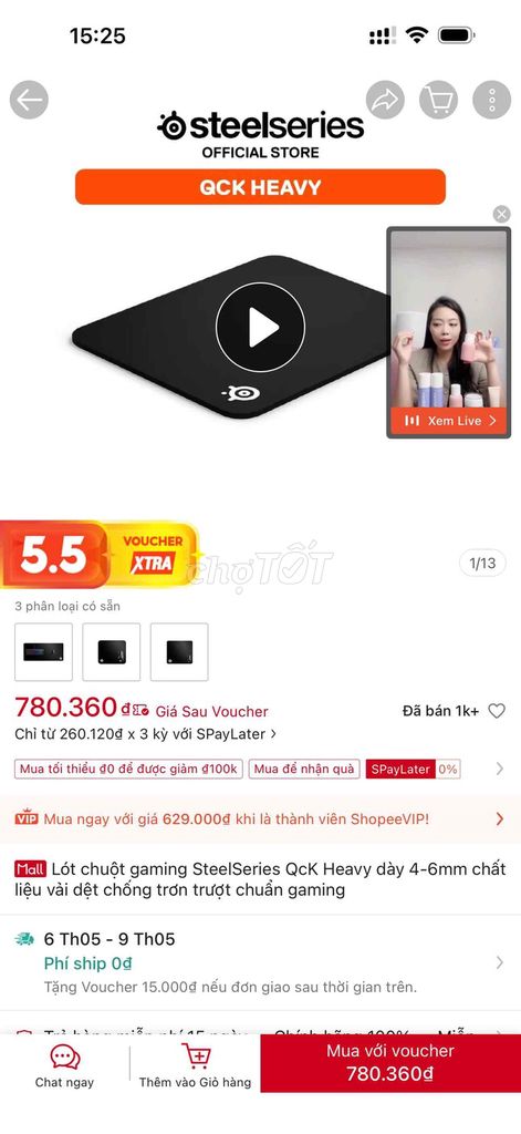 Lót chuột SteelSeries QcK Heavy Đen. Mua bán Phụ kiện (Màn hình, Chuột...) tại Quận Hà Đông Hà Nội được đăng bởi Nguyên Vủ hình 1