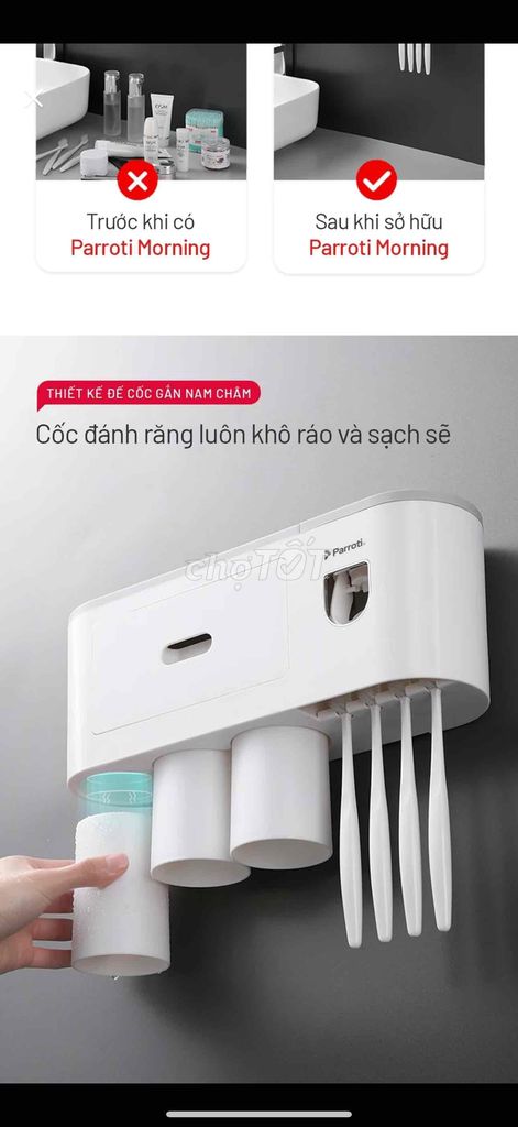 Bộ nhả kem đánh răng 2 cốc