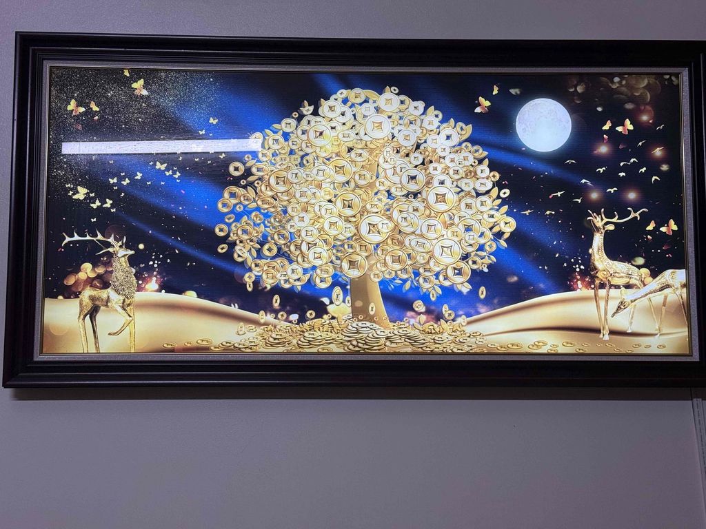 Tranh cây kim tiền khung giả gỗ 1m6x80cm. Mua bán Cây cảnh, đồ trang trí tại Thành phố Hải Dương Hải Dương được đăng bởi Đào Thịnh hình 1