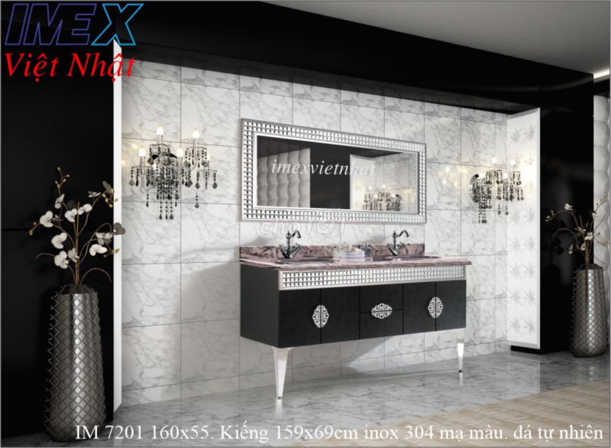 Bộ lavabo tủ inox IMEX Việt Nhật IM 7201