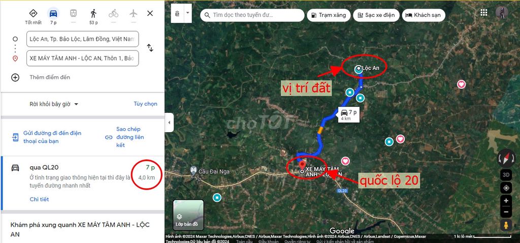 Bán đất Lộc An Bảo Lâm. Diện tích 139,6 m2.Cách Quốc lộ 20 chỉ 4km.