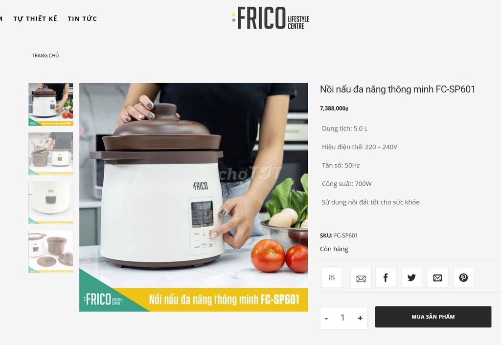 Nồi cơm điện FC-SP601 Frico Đức