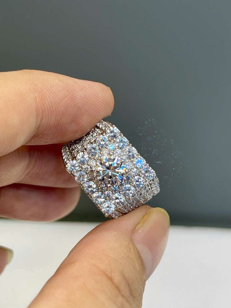 Nhẫn bạc nam 950 moissanite 6li3 ni 17