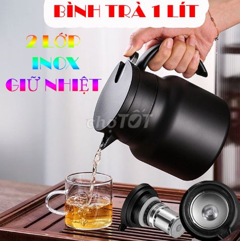 Bình lọc trà inox 1000ml -Ấm Pha Trà Giữ Nhiệt