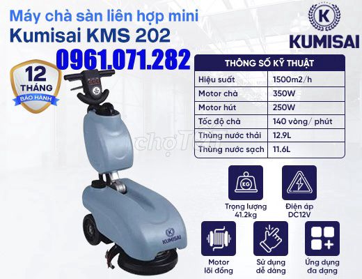 Máy chà sàn liên hợp Kumisai KMS 202 Xám, Xanh. Mua bán Đồ chuyên dụng, Giống nuôi trồng tại Quận Cầu Giấy Hà Nội được đăng bởi Kumisai Việt Nam hình 1