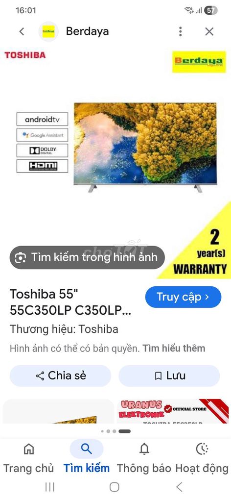 Tivi Toshiba 55 C350LP. Mua bán Tivi, Âm thanh tại Thành phố Thuận An Bình Dương được đăng bởi hung hình 1