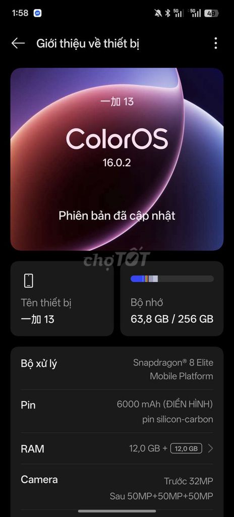 OnePlus 13 256GB. Mua bán Điện thoại tại Quận Gò Vấp Tp Hồ Chí Minh được đăng bởi Chí Phúc Nguyễn hình 1