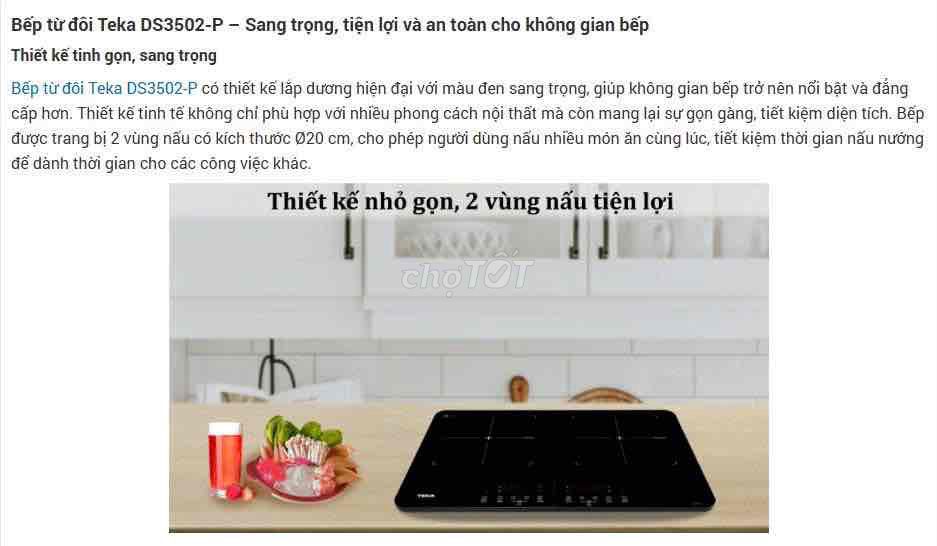 Bếp từ đôi Teka DS3502-P Đen. Mua bán Bếp, lò, đồ điện nhà bếp tại Quận Bắc Từ Liêm Hà Nội được đăng bởi Nguyễn Thị Huyền hình 1