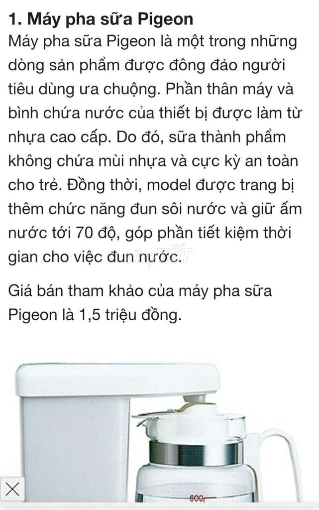 Máy pha sữa Pigeon Trắng. Mua bán Mẹ và bé tại Huyện Thanh Trì Hà Nội được đăng bởi Nguyễn Thị Hạnh hình 1