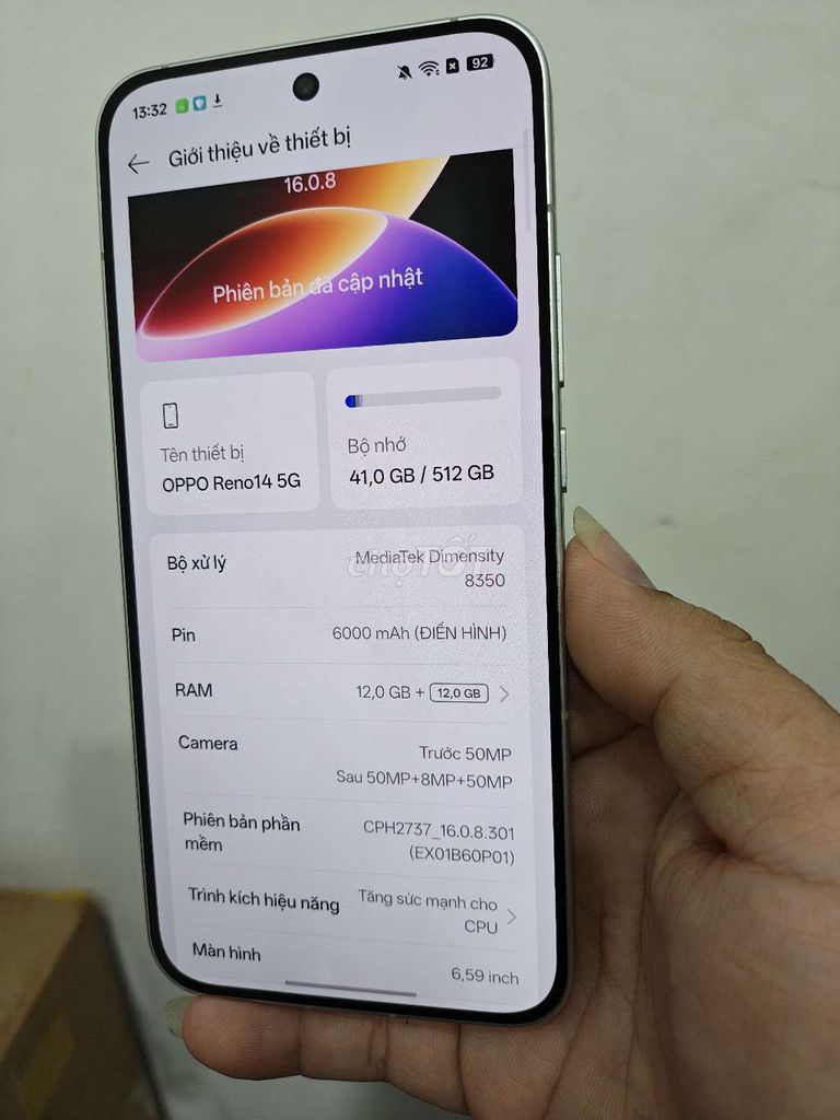Oppo Reno 14 5G 512GB Opal White. Mua bán Điện thoại tại Quận Phú Nhuận Tp Hồ Chí Minh được đăng bởi HOANG hình 1
