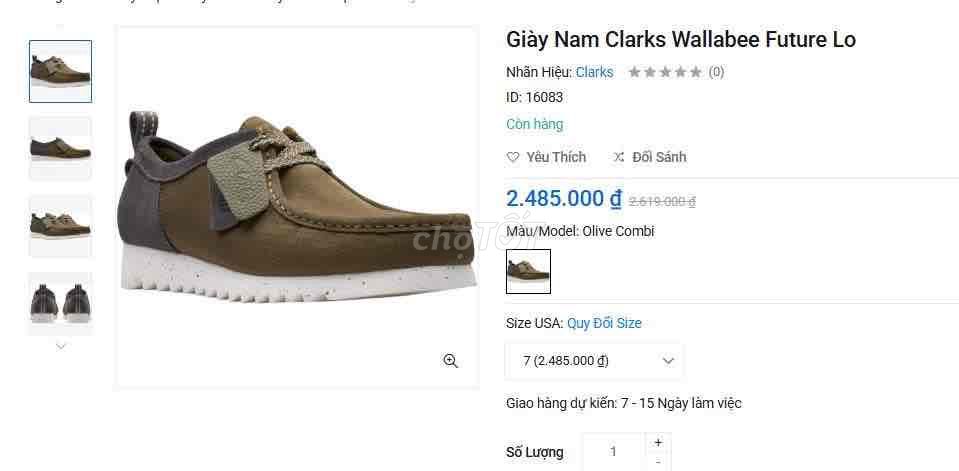 Giày lười Clarks Wallabee Future Lo Nam Mỹ. Mua bán Giày dép tại Thành phố Đà Lạt Lâm Đồng được đăng bởi Khôi Nguyên hình 1