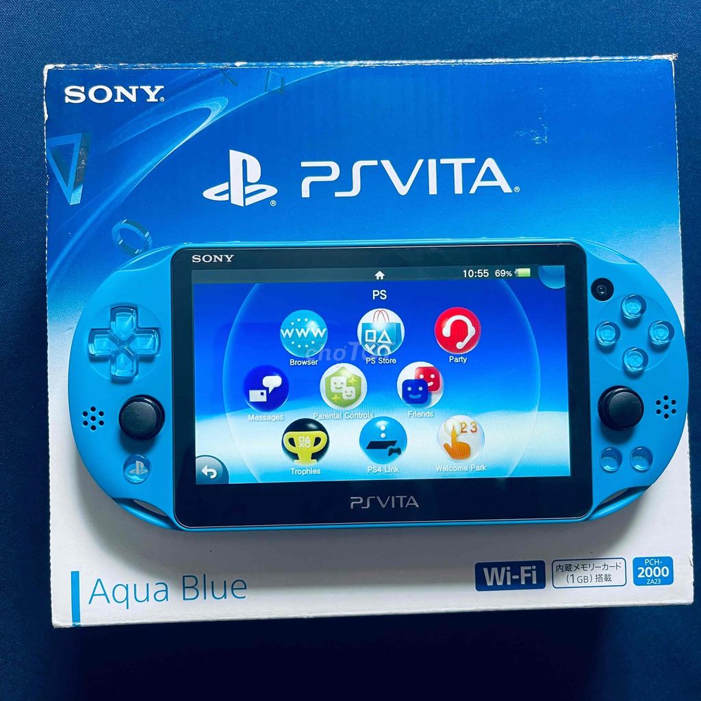 Sony Ps Vita 2000 AQUA BLUE Fullgame Fullbox 99%