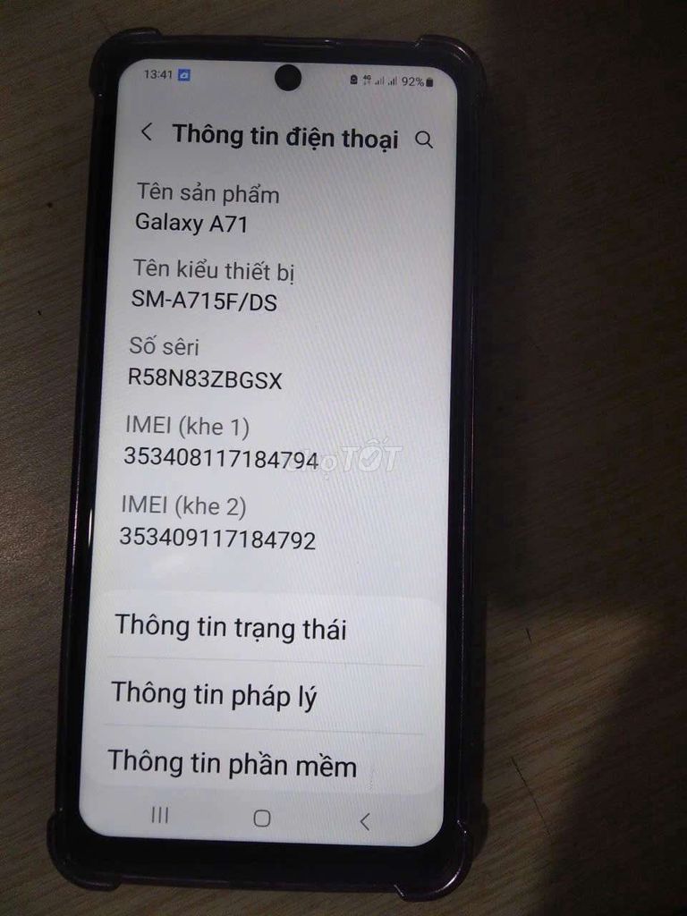 Samsung Galaxy A71 Đen 45000mah. Mua bán Điện thoại tại Thành phố Thủ Đức Tp Hồ Chí Minh được đăng bởi Hô chi Minh hình 1
