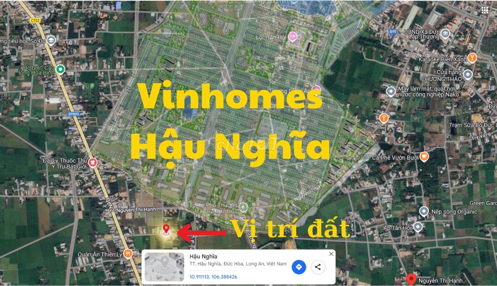 💥Siêu Phẩm!! Đất đẹp Nguyễn Thị Hạnh ngay Vinhomes Hậu Nghĩa, Full ODT