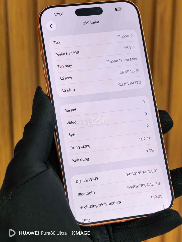 Apple iPhone 17 Pro Max 1TB Vàng đồng, Xanh Mỹ. Mua bán Điện thoại tại Thành phố Đà Lạt Lâm Đồng được đăng bởi Lộc Lá Mô Bai hình 1