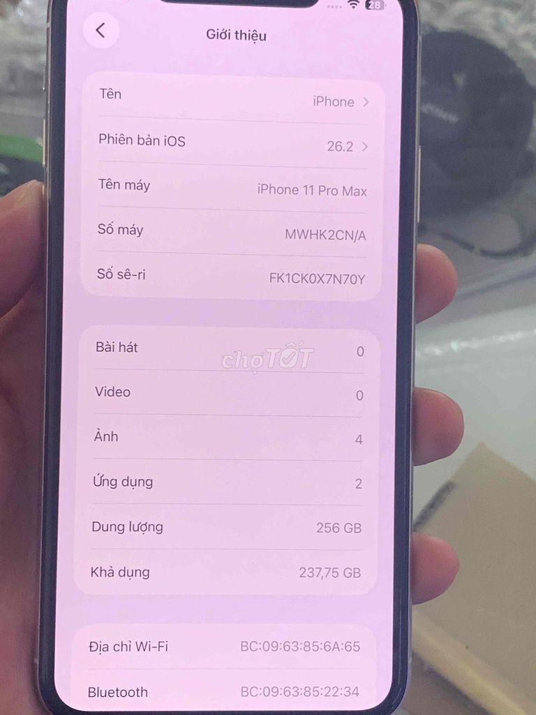 iPhone 11 Pro Max 256GB Trắng. Mua bán Điện thoại tại Thành phố Nha Trang Khánh Hòa được đăng bởi Vũ Lê hình 1
