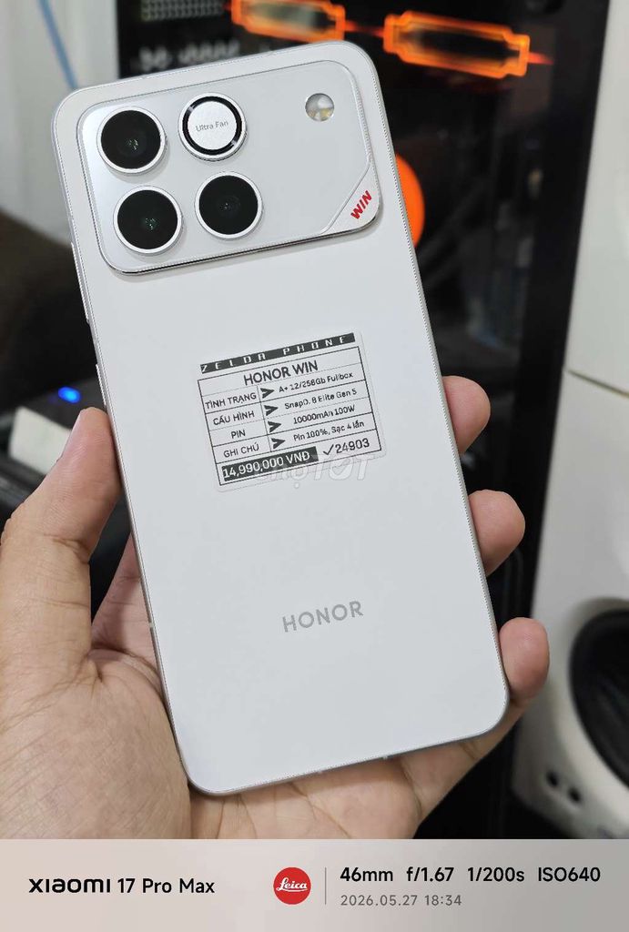 Honor Win 12GB/256GB Sạc 4 Lần. Mua bán Điện thoại tại Quận Ninh Kiều Cần Thơ được đăng bởi Zelda Phone hình 1