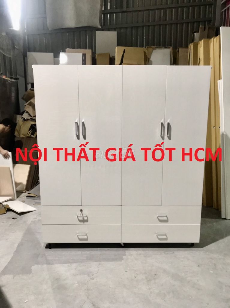 Tủ nhựa đài loan 4 cánh Cao1m8 xNgang1M6 Gía Xưởng