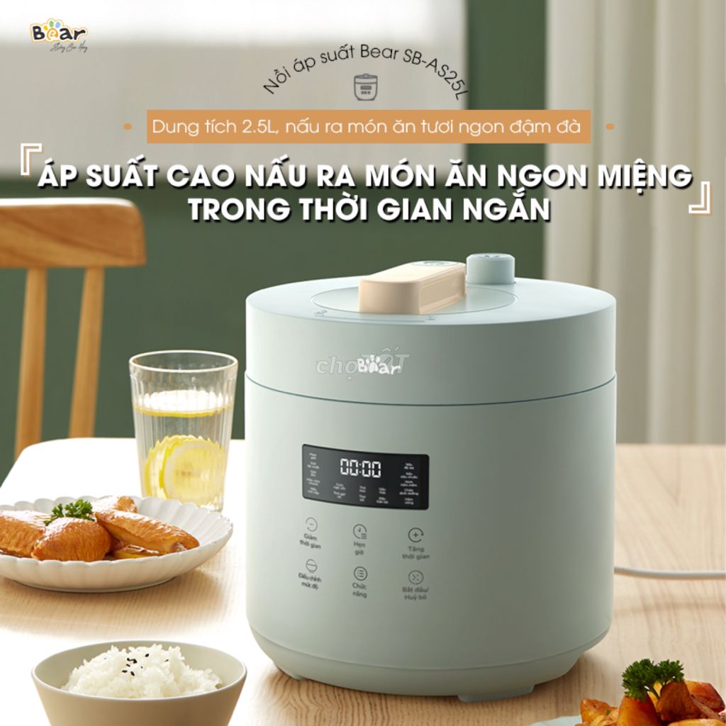 Nồi Áp Suất Điện Bear Đa Năng Thông Minh Tích Hợp