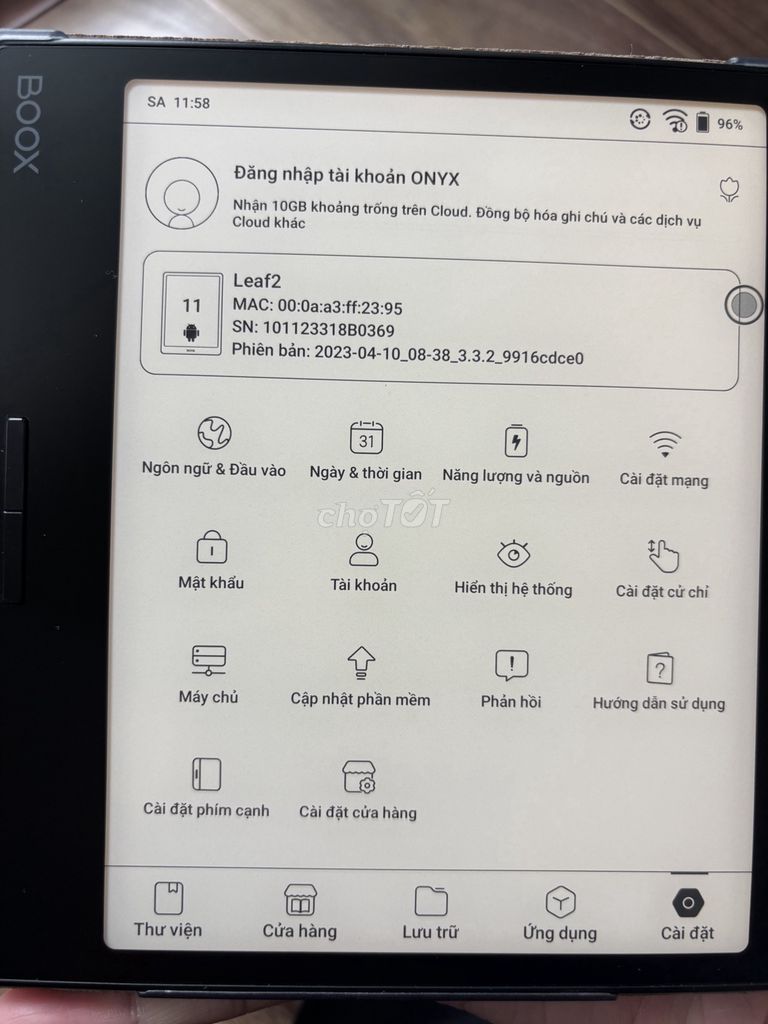 Máy đọc sách BOOX Leaf 2 32GB. Mua bán Máy tính bảng tại Quận Cẩm Lệ Đà Nẵng được đăng bởi Tín Lê hình 1