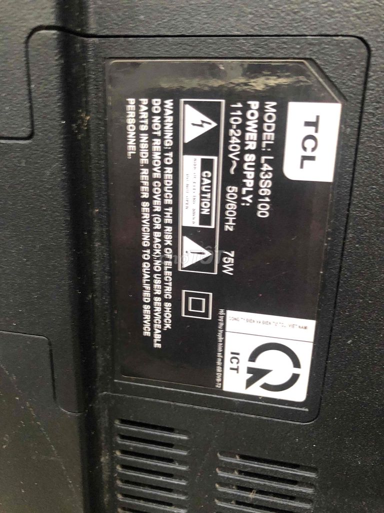 Tivi TCL L43S6100 Đã sử dụng. Mua bán Tivi, Âm thanh tại Quận Bình Thạnh Tp Hồ Chí Minh được đăng bởi Chú Bạn  hình 1