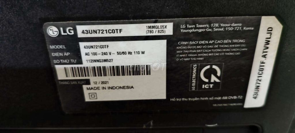 Tivi LG 43UN721COTF 4K - SX 2021. Mua bán Tivi, Âm thanh tại Quận Hai Bà Trưng Hà Nội được đăng bởi Mr Hung hình 1