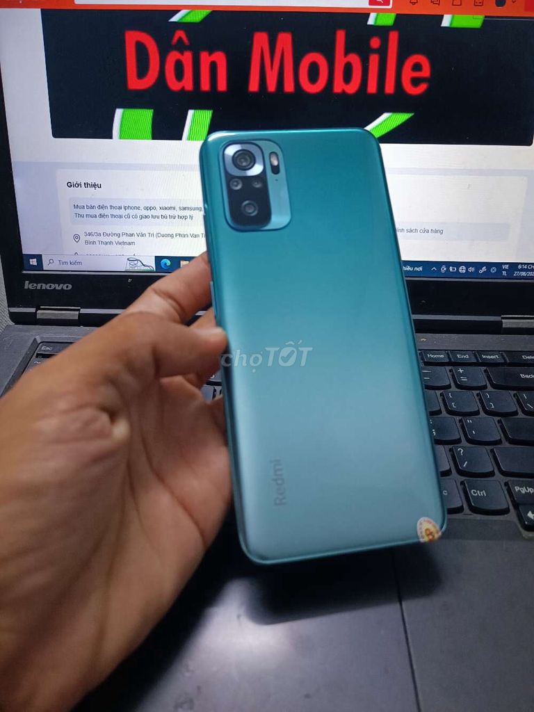 XIAOMI REDMI NOTE 10 6GB.128GB PIN 5000 SNAP 678. Mua bán Điện thoại tại Quận Bình Thạnh Tp Hồ Chí Minh được đăng bởi Dân Mobile hình 1